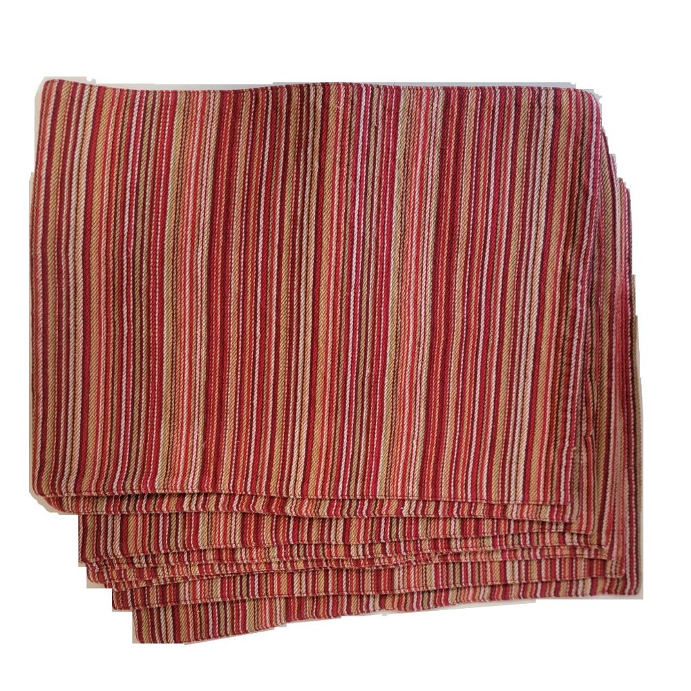 Red Multicolor Striped Placements (set of 8)